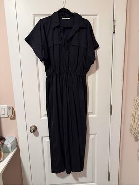 Abercrombie & Fitch Black Utility Shirtdress with Elastic Waist